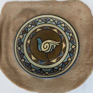 Vintage Paco Padilla Mexican Ceramic Folk Art Pottery Bird Plate 10.5” Platter